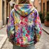 Women's Casual Printed Pullover Hoodie Sweatshirt with Drawstring
