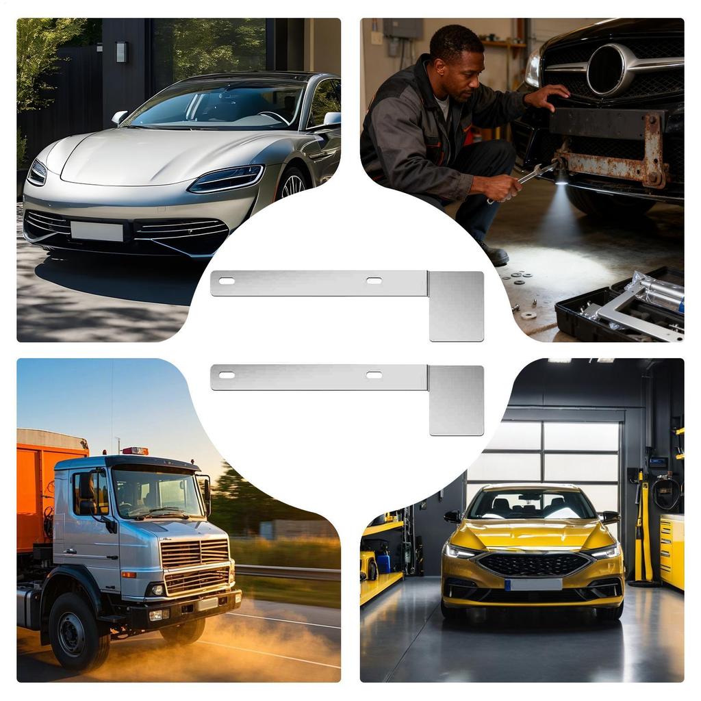 License Plate Bracket 2 Pieces Stainless Steel Car Accessories Safety Check Sticker License Plate Bracket For Car Truck Vehicle