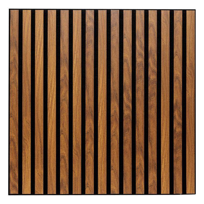 Panneau décoratif tasseaux bois Colva - 60 x 60 x 2,1 cm - Effet Noyer