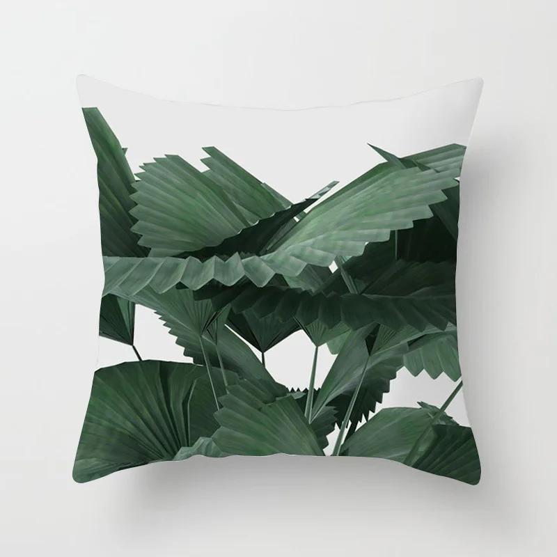 Tropical Palm Leaf Coniferous Decorative Double-Sided Polyester Cushion Cover Pineapple Yellow Green Car Throwing Pillowcase