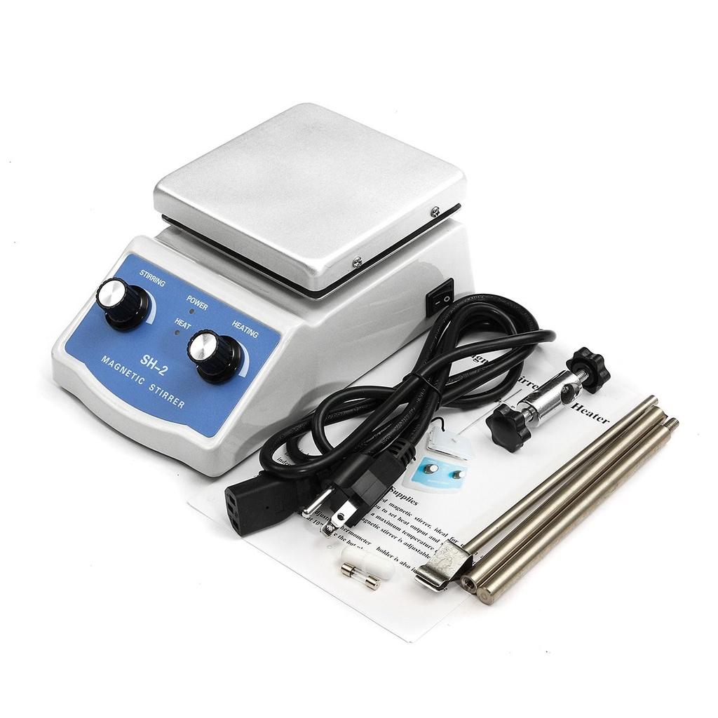 220V SH-2/50Hz Dual Control Machine Stir +1 inch Stir Bar C3 Magnetic Blender Hot Plate Stirrer