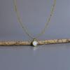 Natural Rose cut Moonstone necklace 14k Gold jewelry for women faceted cut rainbow moonstone Healing crystal office wear celestial pendant