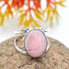 Rosa opal handgjorda ring solid 925 sterling silver smycken för julklapp
