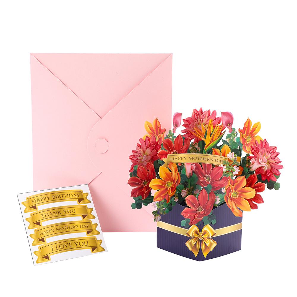 Paper Pop Up Floral Mother’s Day Card for Mom3D Floral Card Gifts for  Birthdays Anniversaries  Valentine's Day with Envelope