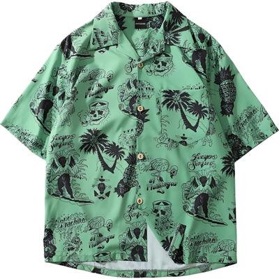 Short Sleeve Aloha All Pattern Button Down Big Brother Fashionable Print Open Button Palm Floral Funny Ora Casual Loose Casual Open Slightly Badass