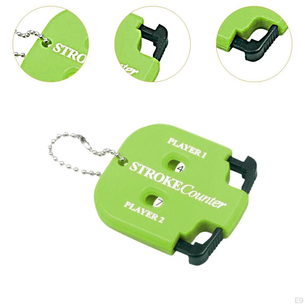 Golf Stroke Counter Accessories 2 Digit Square, Manual, Player with Key Chain Portable for Games