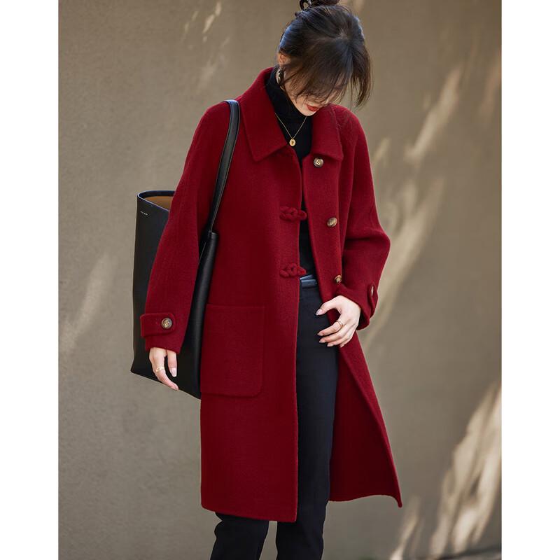 Water-like Years Women's Elegant 100% Wool Mid-length Coat