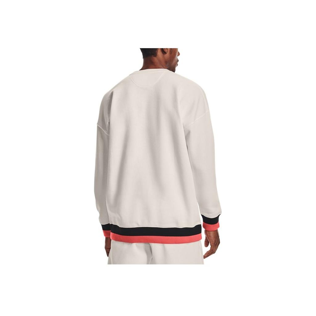 Under Armour Rival Fleece Warm-Up Pullover Sweatshirt Men Tops White 1361455-112