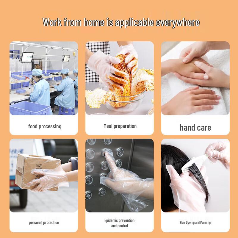 MARYYA Disposable Thickened PE Gloves, 150 Count