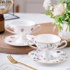 Gold Plated Flower Edge Pattern Porcelain Cup Icecream Mug Dining Table Milk Coffee Mugs Afternoon Tea Teacup Fruits Juice Cup
