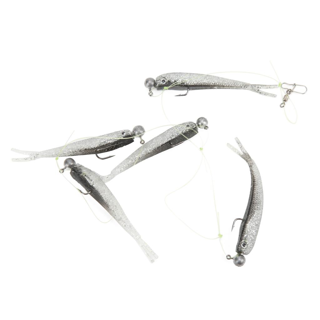 1 Set Umbrella Fishing Rig Kit Set Artificial Soft Fishing Lures Bait Rig for Freshwater Black