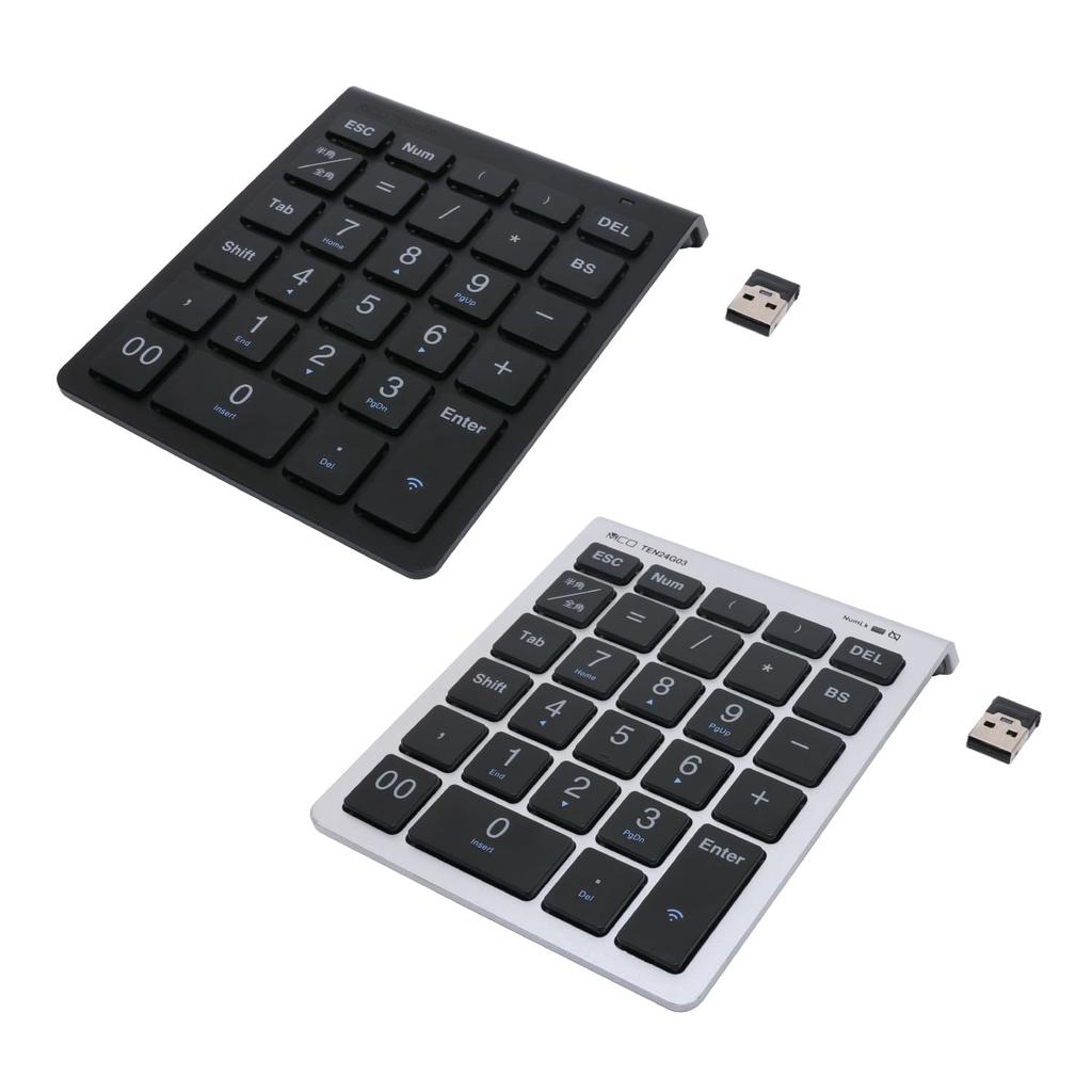 Miyoshi MCO Windows Wireless Numeric Keypad, 2.4GHz, USB-A Receiver Connection, 5 Columns X 28 Keys, Features Convenient Function Input with