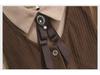 Autumn Retro College Style Long Sleeve Lapel Shirt Dress for Girls