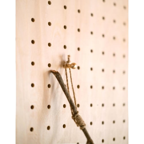 KEFU Brass Pin Hooks for Perforated Boards, Fits 5mm Holes, Pack of 5