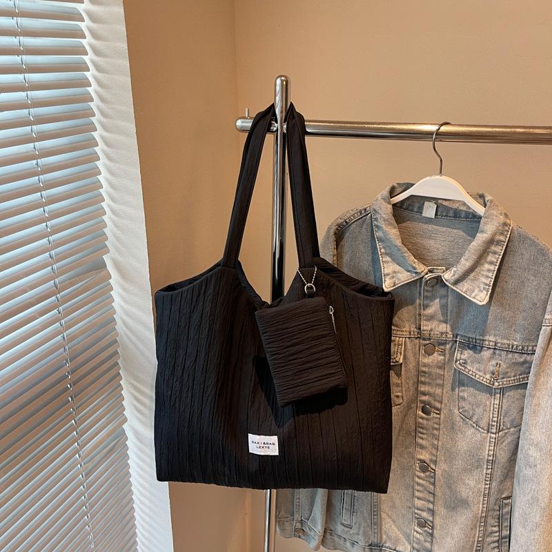 Canvas Bag Korean Lazy Style Underarm Bag Women's 2025 New Simple Casual Tote Bag Versatile Shoulder Bag