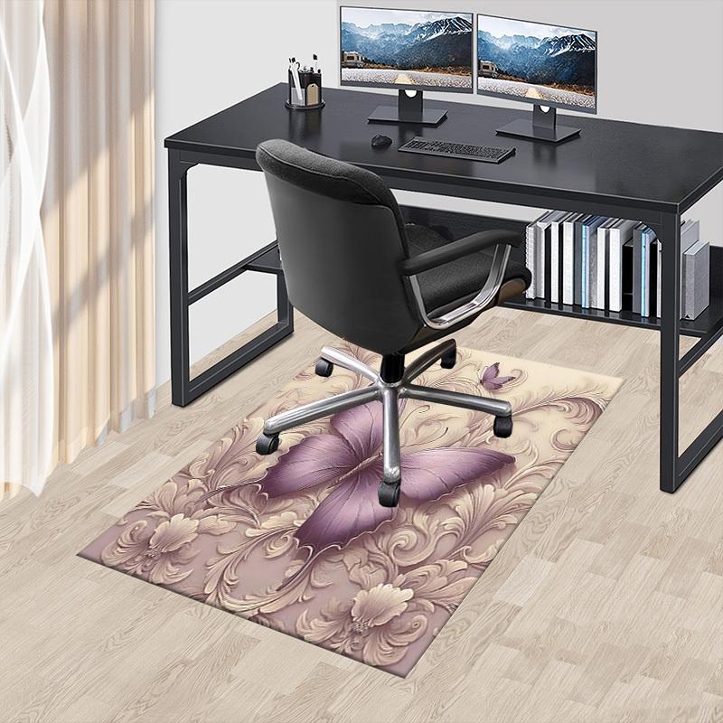 1PC Butterfly Floral Anti-slip carpet, suitable for Office, bedroomand playrooms. It can also be used as a sofa footrest cover-R85