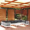 VidaXL Solid Pine Wood Garden Lounge Set 11 Pcs with Cushions Patio Furniture Outdoor Furniture Garden Furniture 3097338