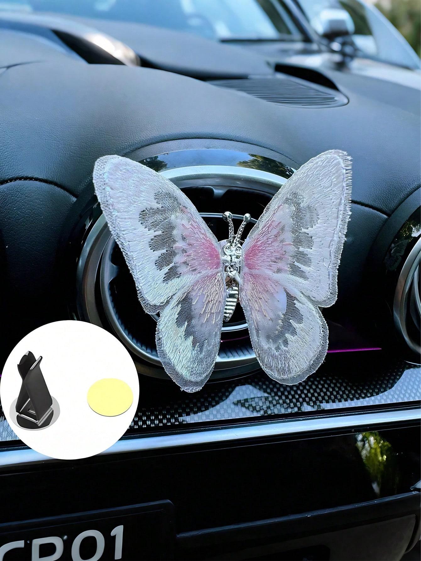 

Dynamic Butterfly Car Vent Clip - Colorful Embroidered Wings, Easy to Install, Durable Fabric, Unique and Beautiful Car Decorati