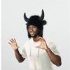 Funny Plush Hat With EarFlaps Bull Horn For Winter Outdoor Activity Cold Weather Head Protectors Halloween Headpiece