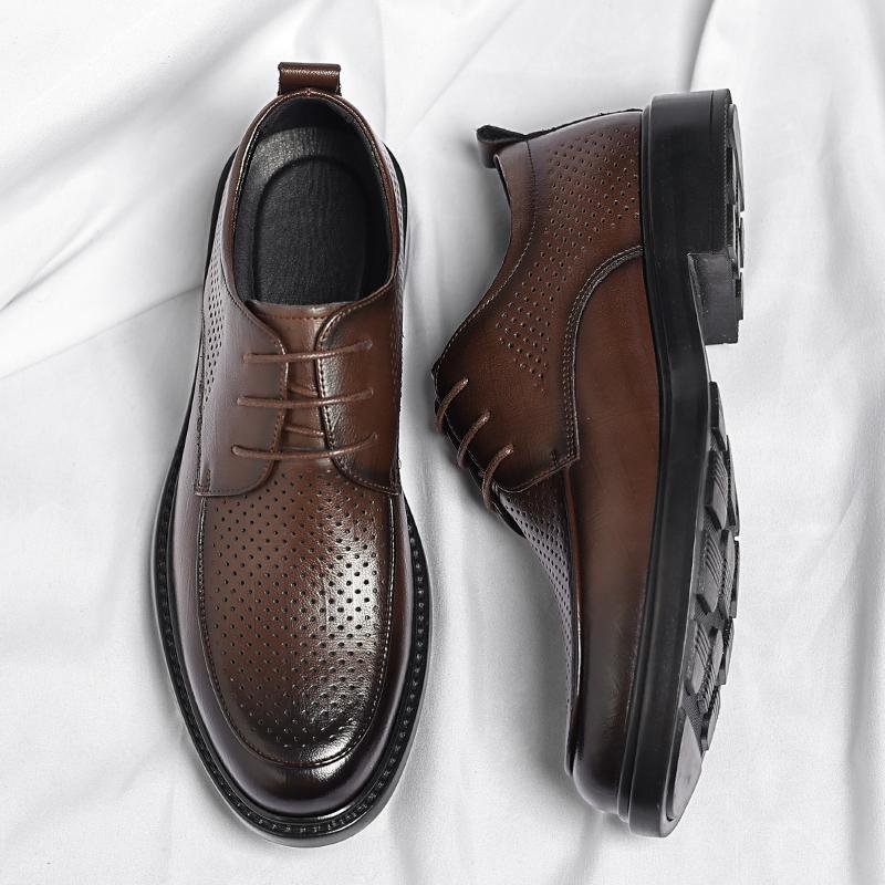 3/6/8cm Heel Increase Leather Shoes for Men Spring Summer New Designer British Style Black Groom Wedding Elevator Shoes Man