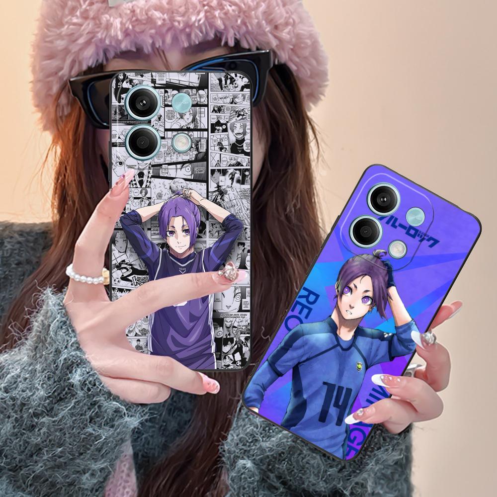 Blue Lock Reo Mikage Phone Case for Xiaomi Redmi Note 14 13 12 11 S Pro Plus 4G 5G Colorful Printing Cover Luxury Pretty Cover