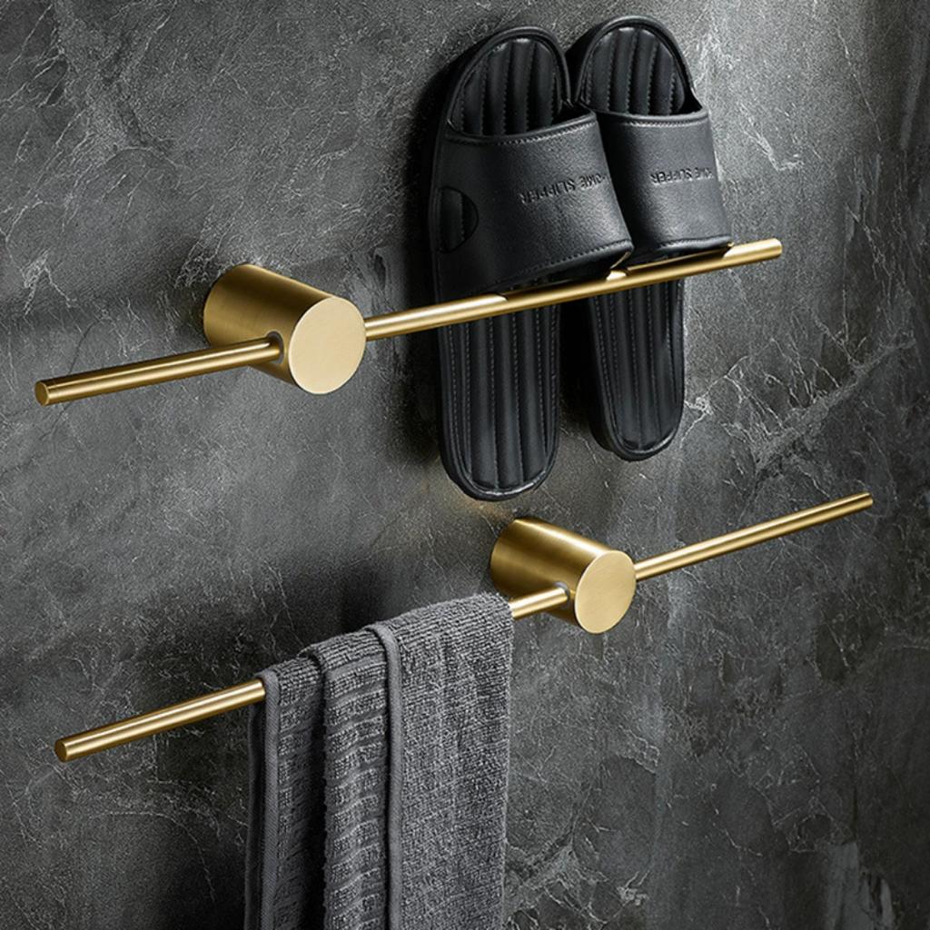 Brass Bathroom Towel Holder Wall Mounted Towel Hanger Brushed Gold Towel Rack Storage Rack Shelf 40cm/50cm Bathroom Accessories