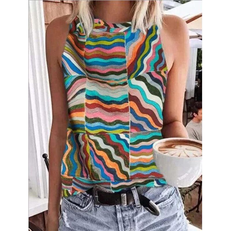 Summer Little Daisy Patchwork 3D Print Tank Top Women Streetwear Y2k Tops Oversized Vest Off Shoulder Sleeveless Woman Camisole