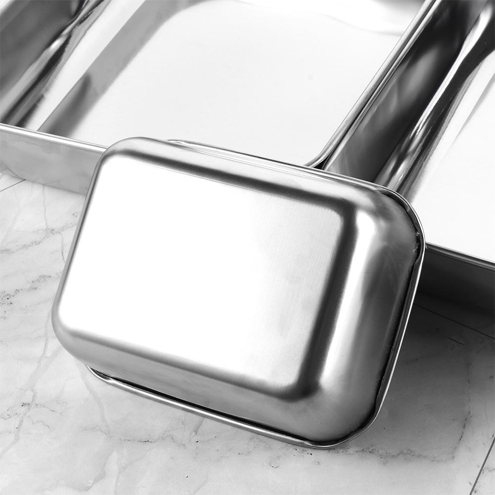 Rectangle Stainless Steel Food Storage Trays with Plastic Cover Food Container  Prepare Dishes