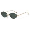 Fashion Rimless Sunglasses for Women Vintage Retro Trendy Design Metal Material Small Frame Vintage Rhombus Rimless UV400 Shades Men Eyeglasses