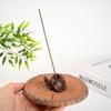 Ceramic Lotus Pod Incense Holder with Imitation Tree Stump Base - Dual Styles & Multi-hole Design for Zen Tea Ceremony and Desktop Use.