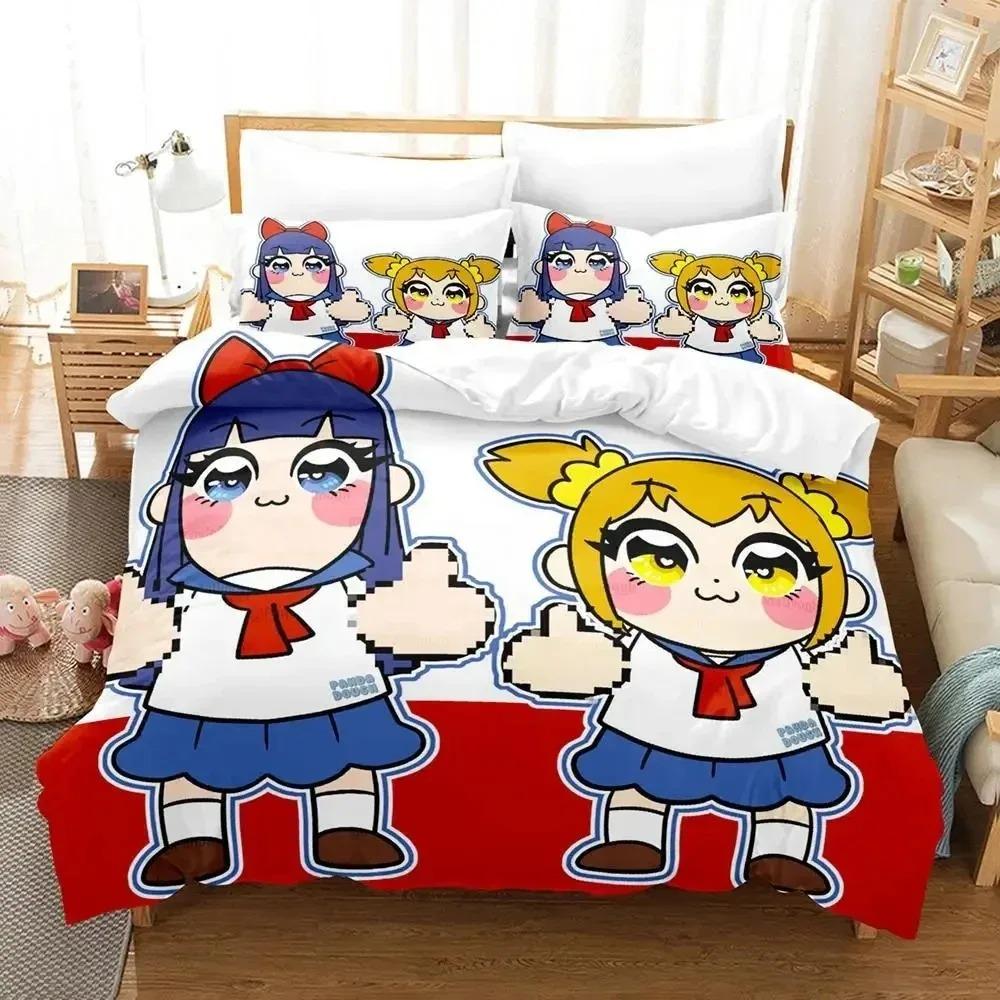 Anime Pop Team Epic PI Beding Set Soft Duvet Cover Bed Linen Set Comfortable Quilt Cover Pilowcase Warm Comforter King Quen Sized Dimensions Young