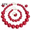 White Dress Jewelry Set 3Pcs/Set Imitation Pearls Set, Adjustable Length Choker Necklace with Ear Studs Wedding Photo Accessories And Bracelet,