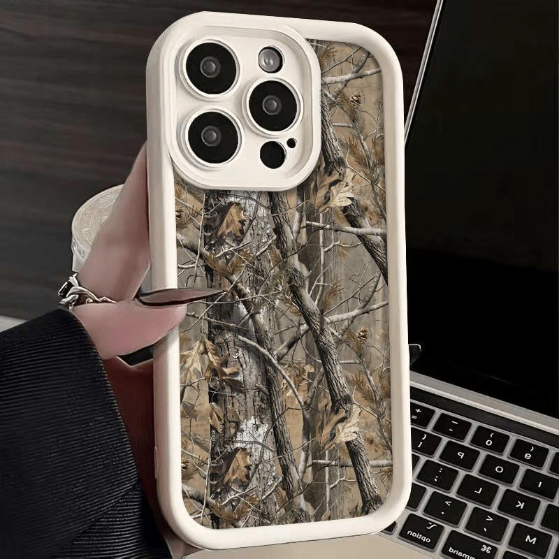 Forest Tree Pattern Camouflage Pattern Phone Case Suitable for iPhone 17 16 15 14 13 12 11 Pro/Max/Plus Anti Drop and Anti Shock