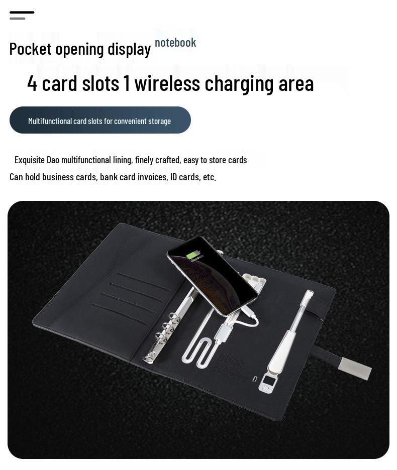 Creative Power Bank Notebook with Digital Display and Charging Feature