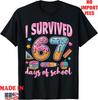 I Survived 67 Days Of School Teachers Students T-Shirt, Unisex Kid Adult Tee