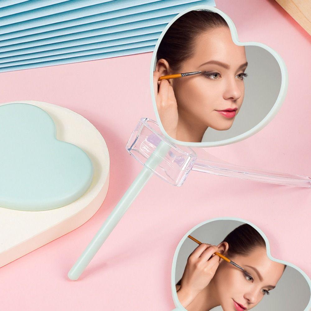 

Handmade Love Heart Handle Mirror DIY Heart-shaped Mirror Durable Hand-held Makeup Mirror Woman чёрный