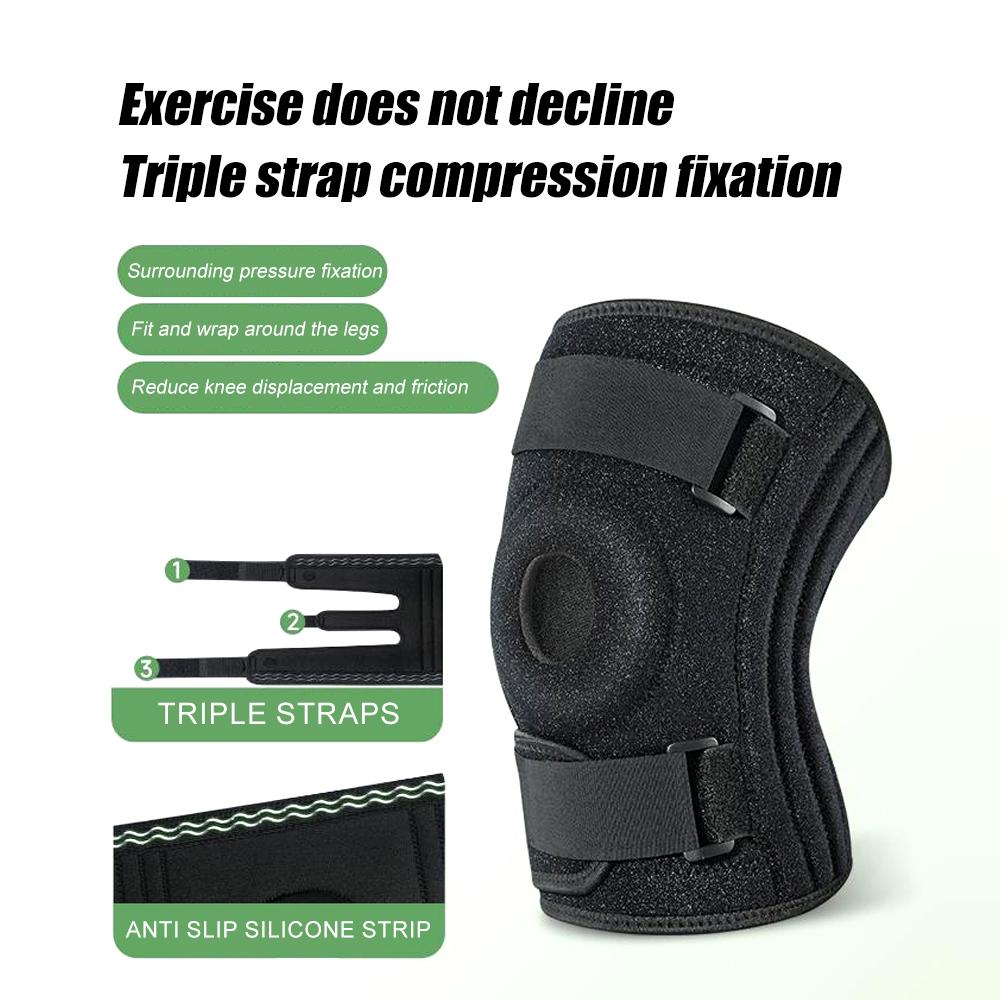 1Pcs Plus Size Knee Brace For Men & Women - Open-Back Knee Support With Side Stabilizers & Patella Support For Meniscus Tear, Ar