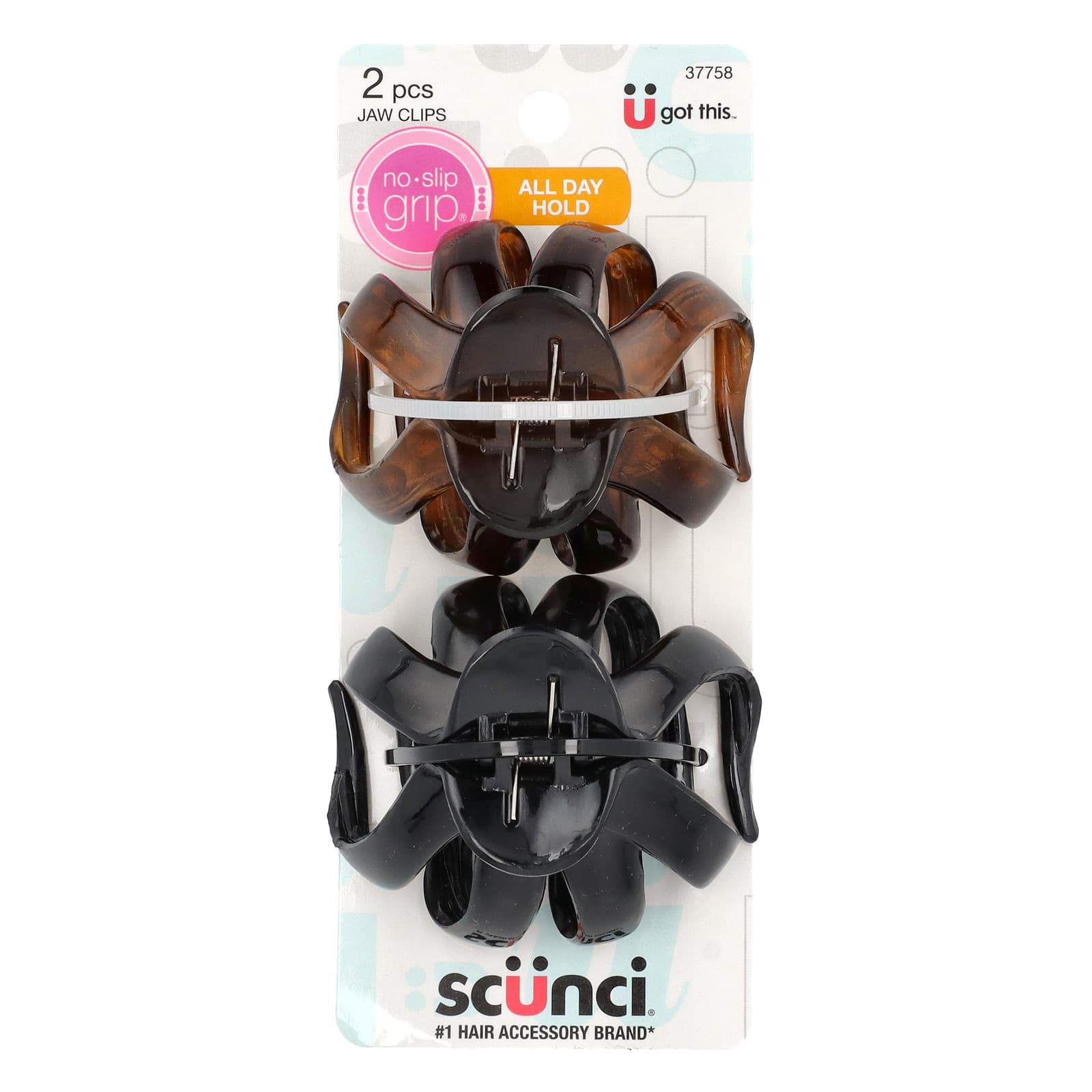 Scunci, нескользящая рукоятка, зажим для челюстей, коготь осьминога, 2 шт.