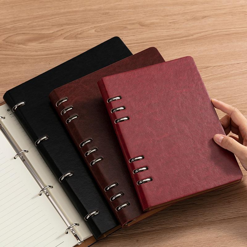 Manufacturer Custom A5/B5/A4 Loose-Leaf Refillable Business Promotional Writing Notebook with 100 Sheets and Custom Logo