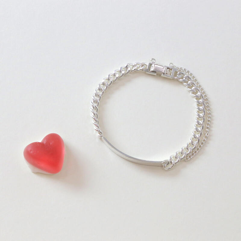 

Silver bracelet to prevent dementia and disappearance of elderly people (engraving added)