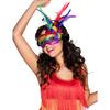 Adult Multicolor Venetian Mask - No Name - with Feather and Glitter