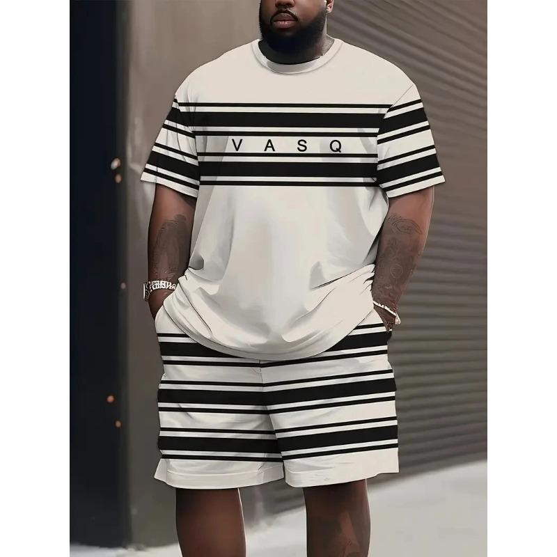 Fashion Printed Set Casual Loose Men's Crew Neck Sport Wear Men’s