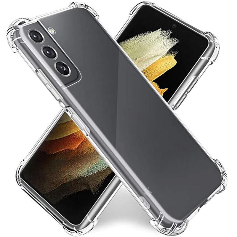 

Противоударный чехол для телефона Samsung Galaxy S21 S20 S22 S22 + Plus Ultra S21 S20 FE, мягкий ТПУ, прозрачный, прозрачный силиконовый чехол, новинка 2022 года