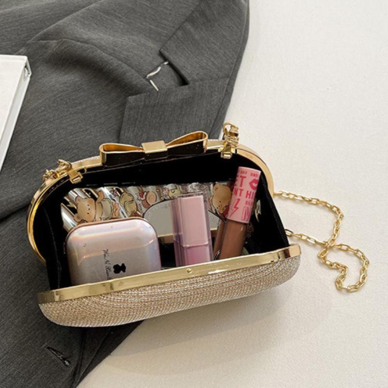 Luxury Sequined Hand-held Dinner Bag, Elegant Style Bag, High-end Chain Single-shoulder Crossbody Bag, Handbag for Wedding Party
