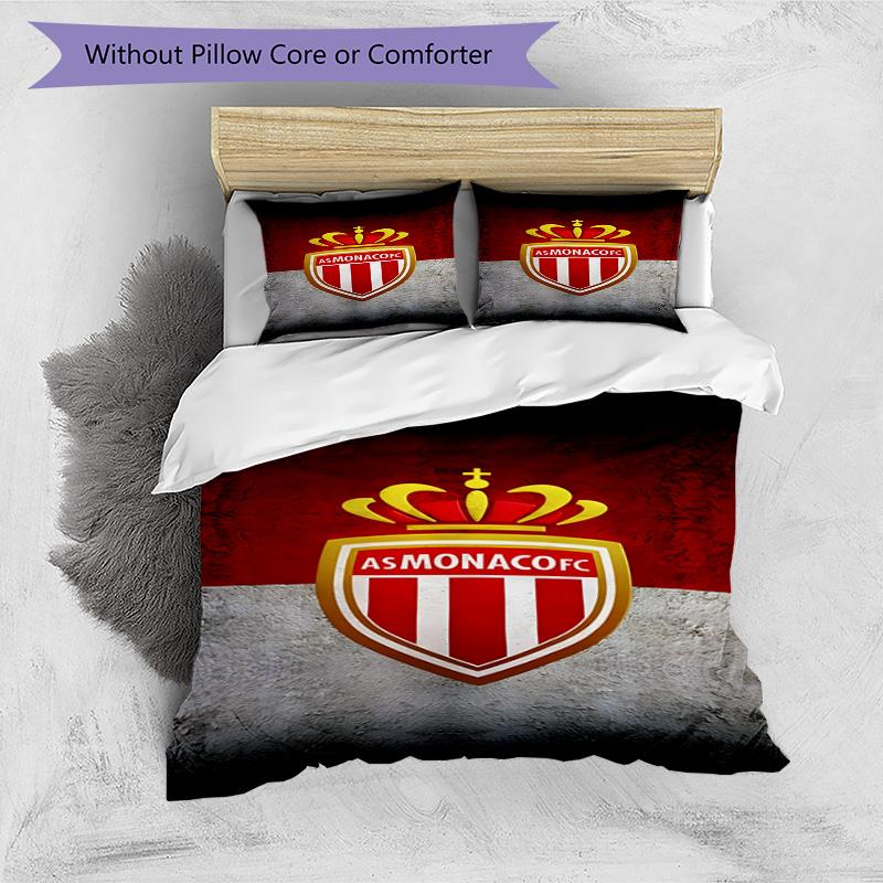 Monaco Football club Printed Pattern Duvet Cover Set – includes 1 duvet cover and 2 matching pillowcases Bedroom decor Christmas gifts