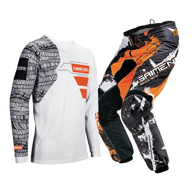 Set echipament motocross pentru copii Kituri Tricou Pantaloni Tineret copil verde Motocicletă negru 3 4 5 6 7 8 9 10 ani Costum off-road albastru portocaliu Enduro cross băiat fată