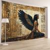 Ancient Egyptian Goddess Tapestry Hieroglyphs Winged Maat Wall Hanging Vintage Retro Decor for Bedroom Dorm