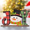 Whimsical Christmas Wooden Letter Figurines Colorful Printed Holiday Decor For Cheerful Tables