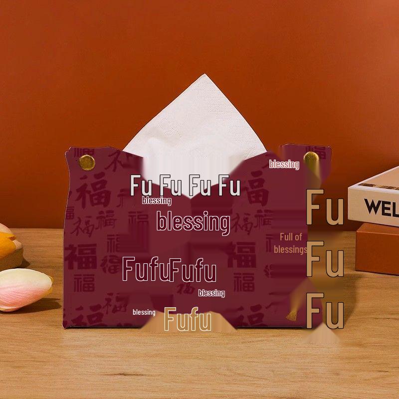 New Year Blessings Tissue Box - Festive Good Omen for Living Room Peace & Joy Full of blessings