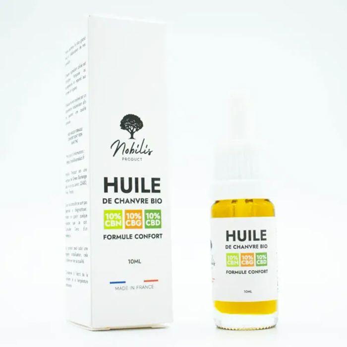 Huile 10% CBN + 10% CBG + 10% CBD, Sans THC (10ml) 4 Flacons